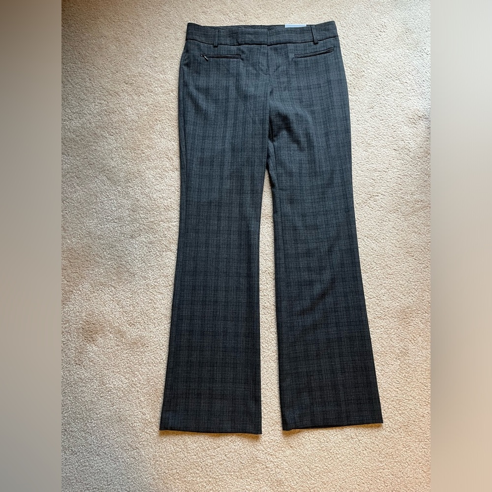 NWT Van Heusen Grey Plaid Dress Pants Modern Fit Bootcut